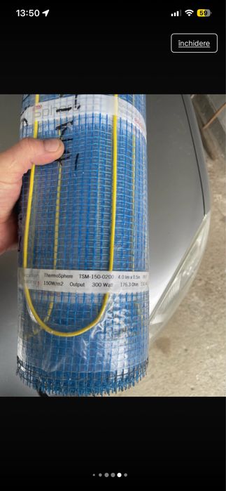 Covor de incalzire 150w încalzire electrică prin pardoseala Lungime 3,9 Lățime 50cm cablu de alimentare de 3m