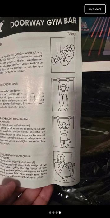 Bara fitness pentru montaj pe usa