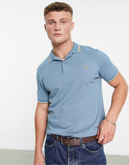 Fred Perry – Twin Tipped Polo (Sky Blue) мъжка поло тениска НОВА