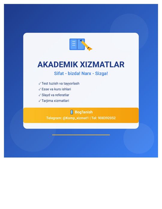 Kompyuter xizmatlari siz uchun