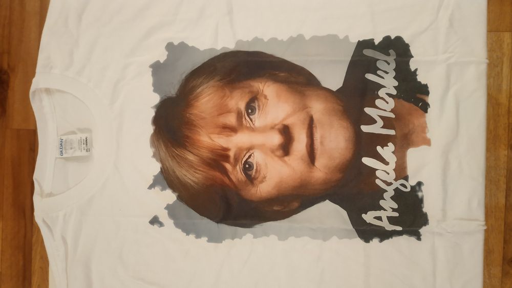 100% памук, мъжка тениска 1бр. , принт Ангела Меркел