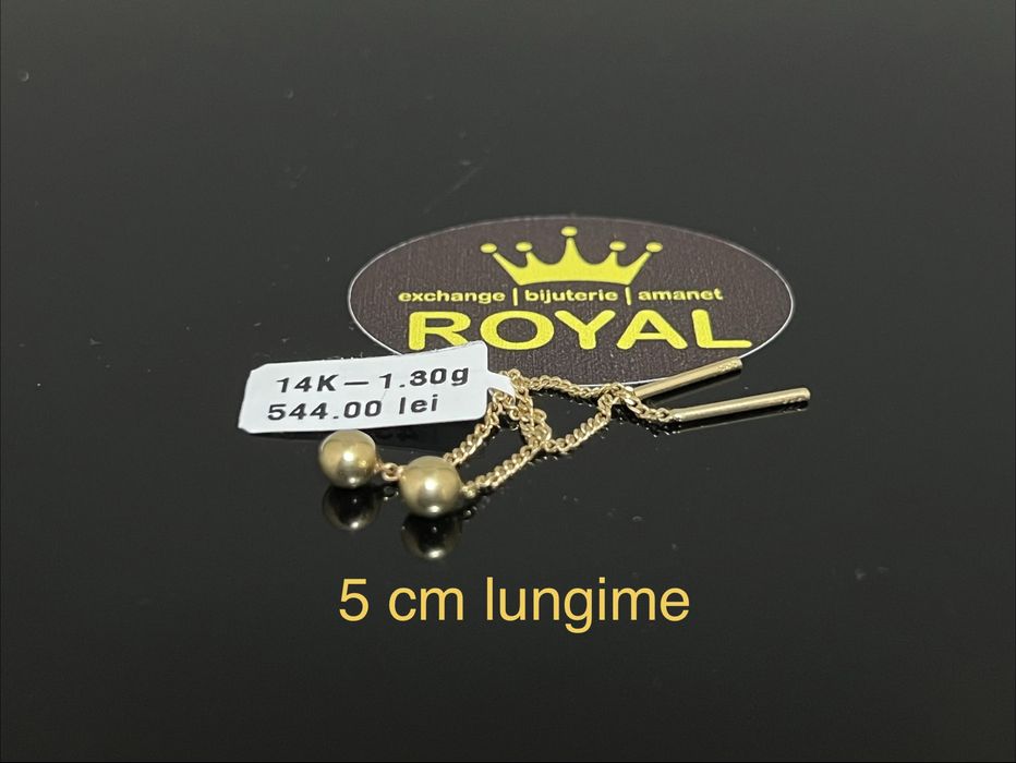 Bijuteria Royal CB : Cercei lungi aur 14k 1,30 grame