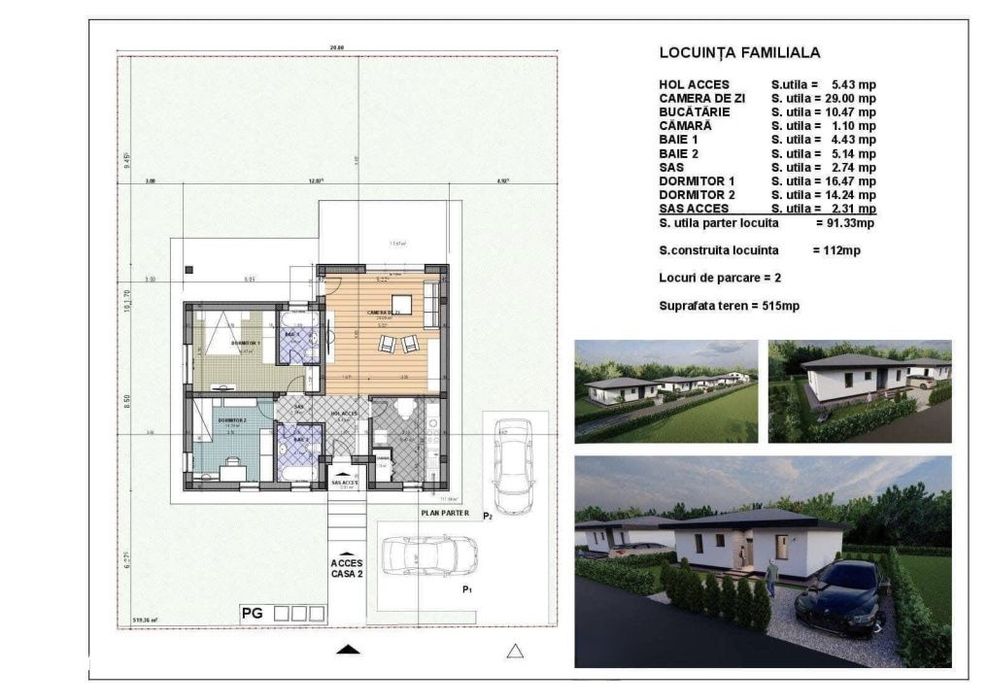 Casa cu teren 550 mp, disponibila la rosu, semifinisat sau finisat