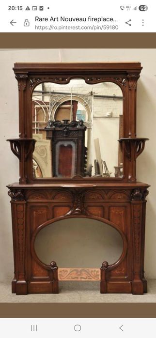 Mască șemineu Art Nouveau