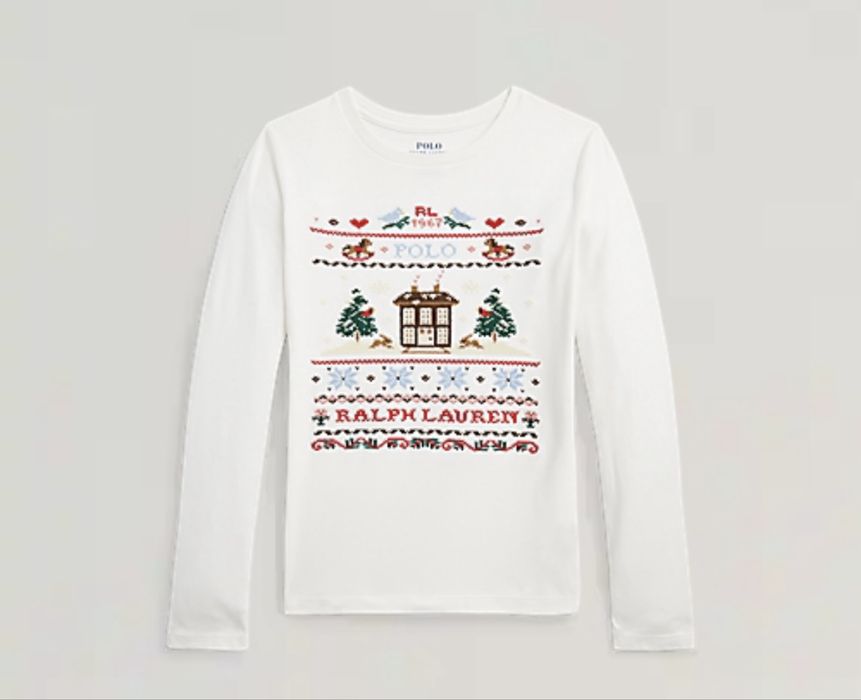 Детска блуза с дълъг ръкав и бродерия на Polo Ralph Lauren