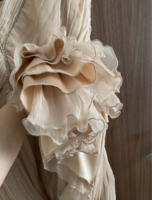 Rochie ginette matase naturala plisata