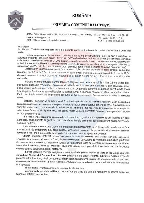 Teren Intravilan de vanzare 21000 mp Balotesti Central Soseaua Unirii