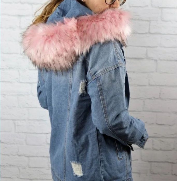 Теплая джинсовая парка