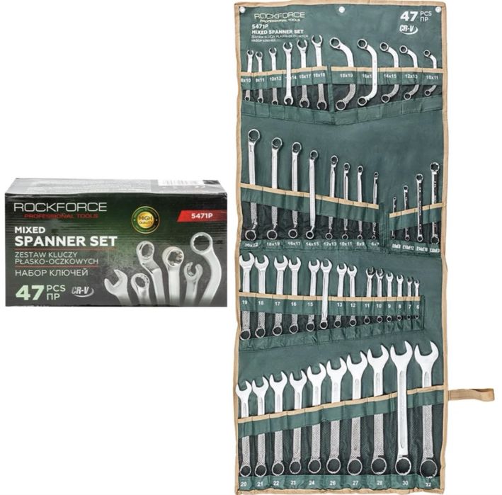 Професионален комплект комбинирани  ключове ROCKFORCE – 47 части