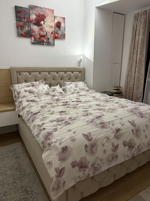 Pat si saltea latex impecabila Aloe Vera