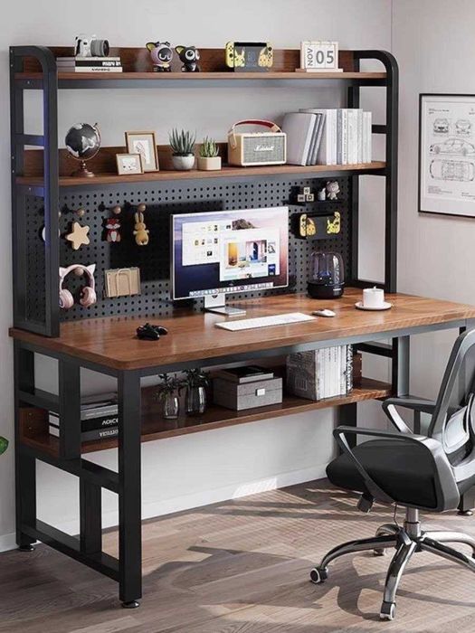 компьютерный стол с верхними и нижними полками для вашего порядка!