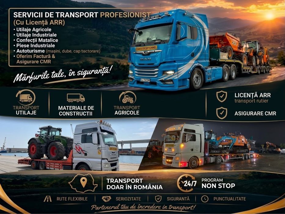Transport/tractari utilaje/auto/conf.met