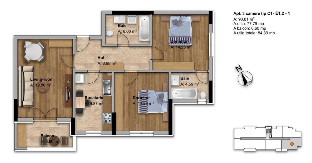 Apartamente cu 1/2/3/4 camere Rate direct la dezvoltator