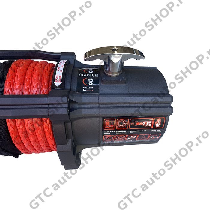 troliu rapid grizzly winch 12000, raport 72.5:1, cablu sintetic