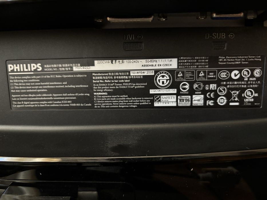 Монитор Philips Brilliance 220CW9FB/00