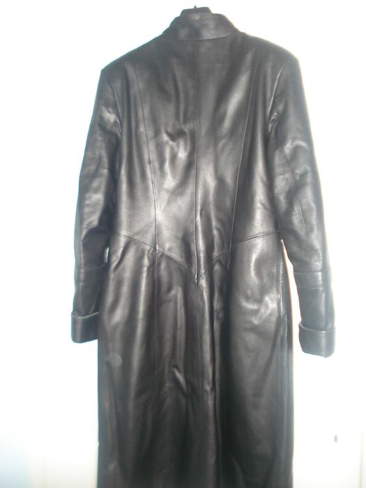 естествена кожа манто с подплата запазено