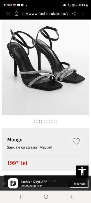 Sandale Mango, nr 36, noi