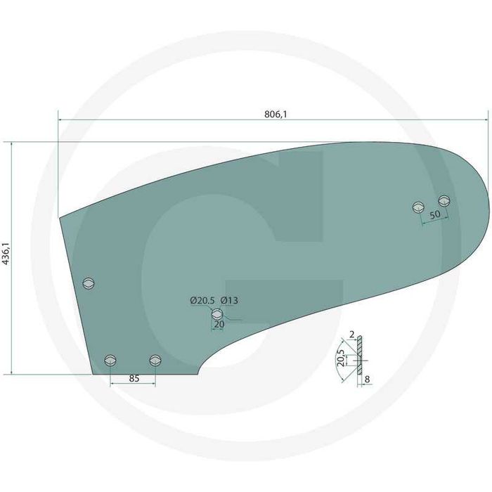 Foaie cormana plug stg dr pentru plug Huard