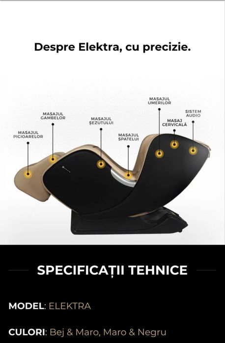 Fotoliul de masaj pentru un masaj complet.