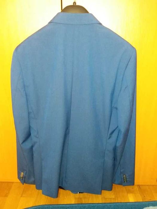 Vand sacou barbatesc marca H&M, albastru, marimea 50, tip slim fit