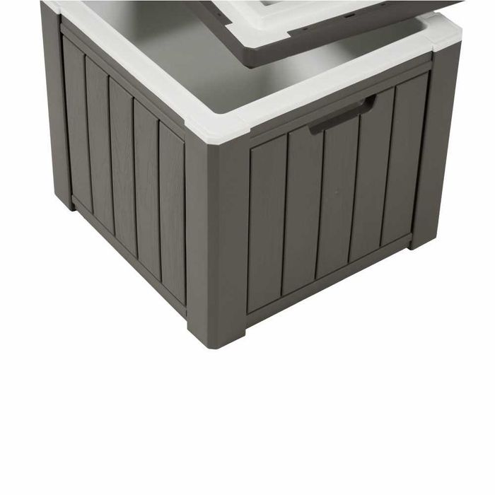 Lada depozitare terasa/gradina din HDPE, 42x42x40.1 cm, 37 litri gri