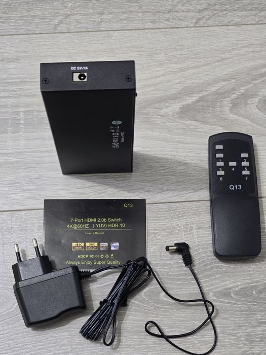 Switch HDMI 2.0 7-in-1 4K 60Hz HDR cu Telecomandă – HDCP 2.2