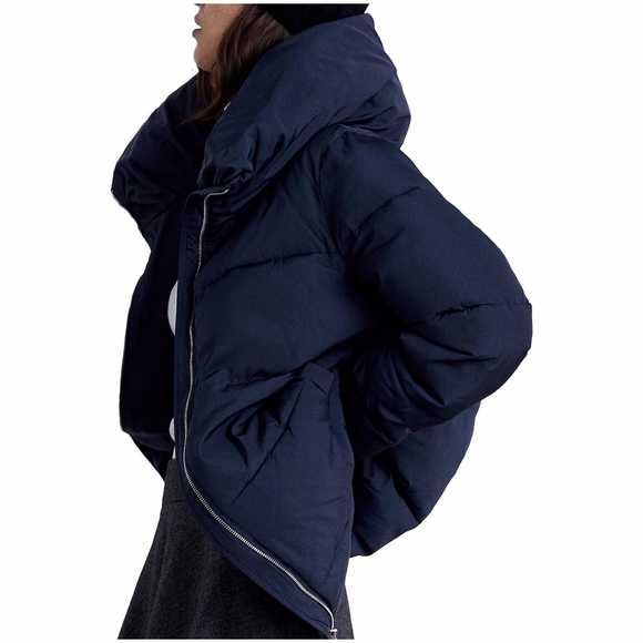 Parka / jacheta matlasata dama ZARA bleumarin mar XL - NOUA
