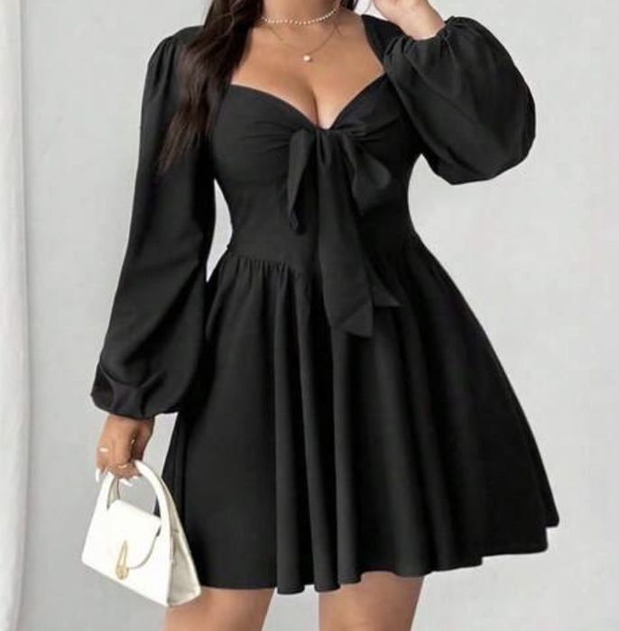 Къса рокля с панделка