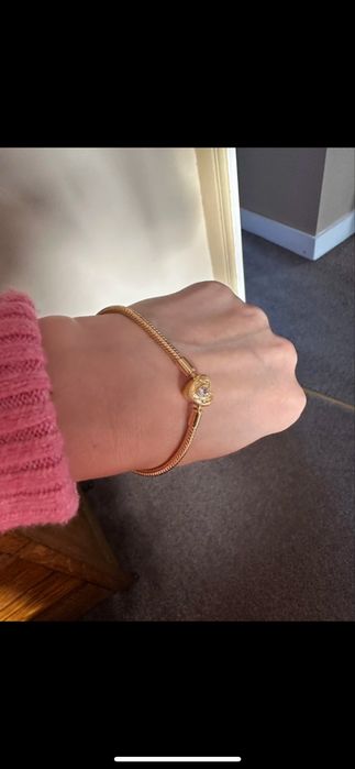 Bratara aur14k  tip pandora 18 cm plata cont