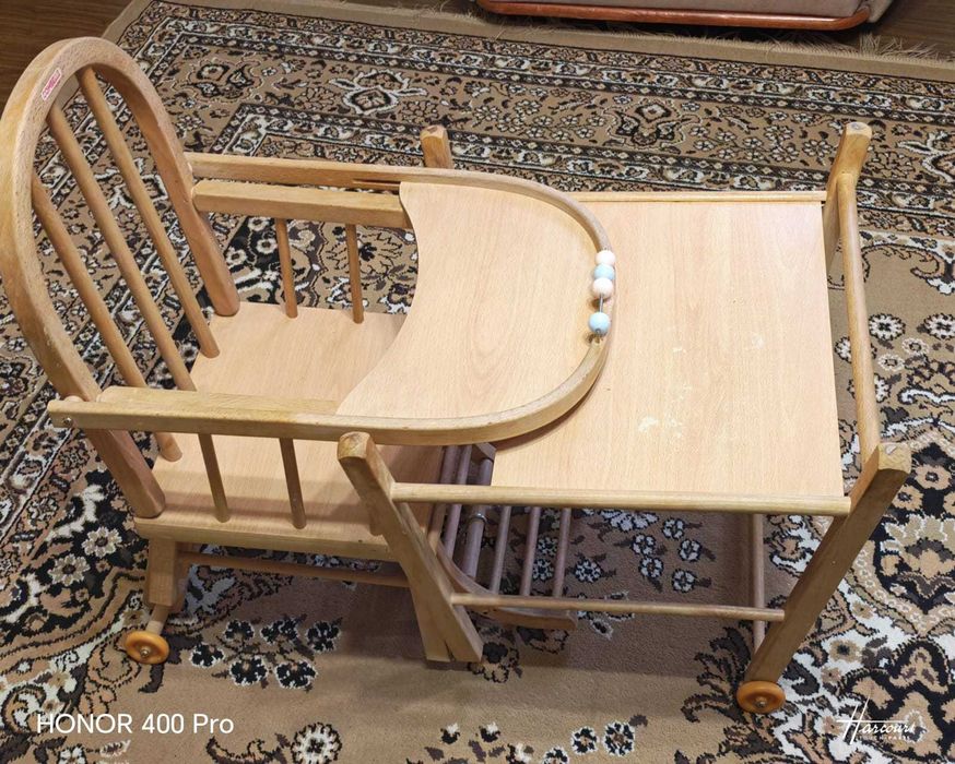 Детский стульчик-трансформер из натурального дерева