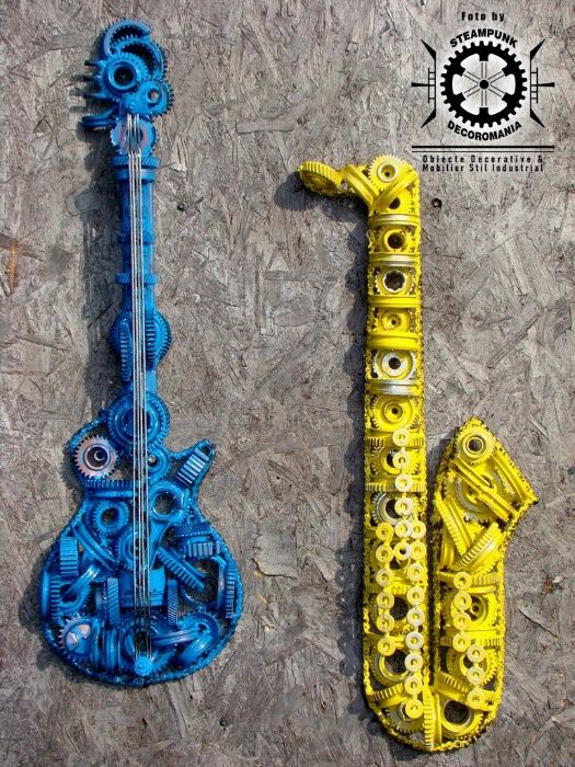 Sculpturi decorative ÏNSTRUMENTE MUZICALE- stil industrial steampunk.