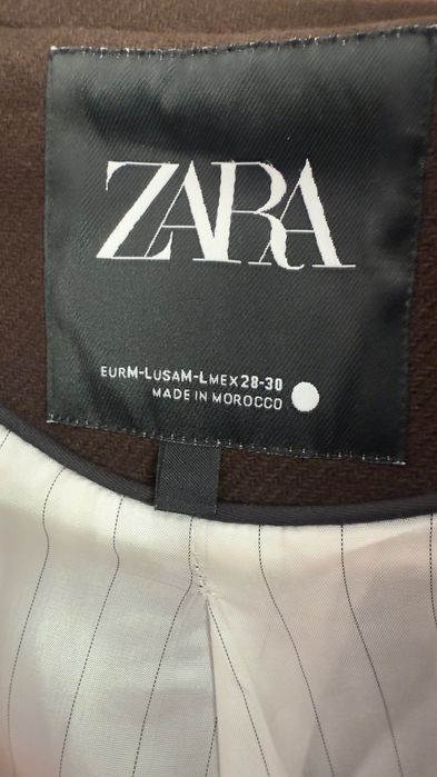 Премиум дълго палто Zara с плат от италианската фабрика Manteco