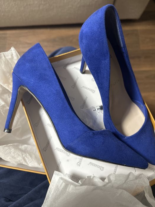 Туфли синие замшевые