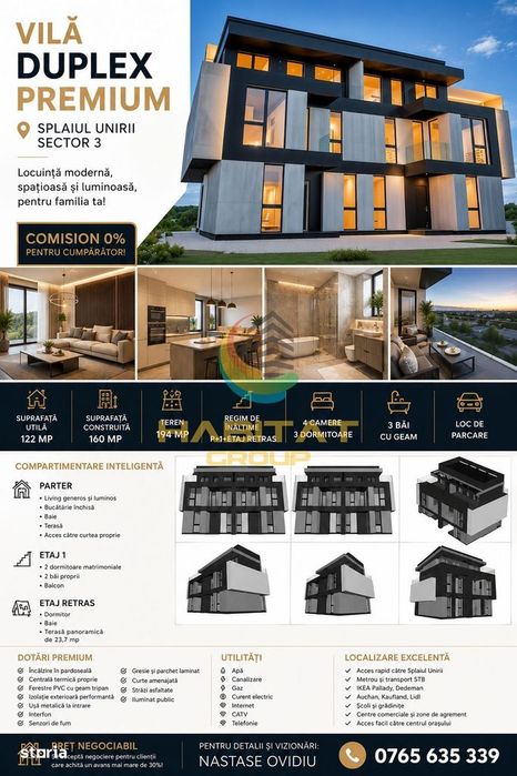 Vânzare Vilă Duplex pe Splaiul Unirii !