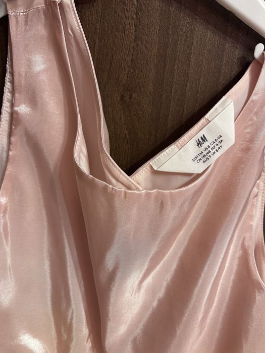 Бледо розова детска рокля H&M 8-9г