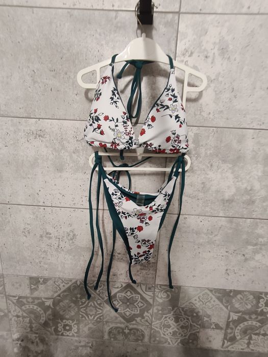 Costum de baie două piese umipubo – top V-neck cu halter triunghi, sli