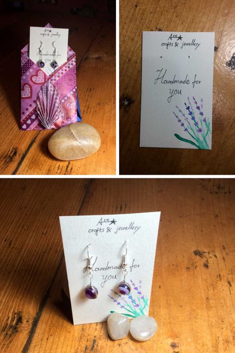 Ръчно изработени сребърни обеци и колиета с естествени камъни (s925)