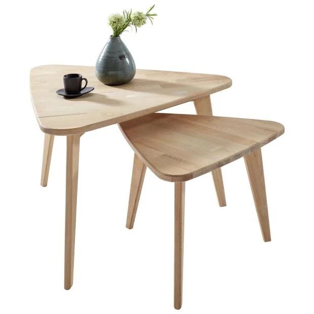 Сет 2 помощни масички от бук масив