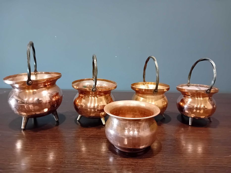 Set vase cupru masiv