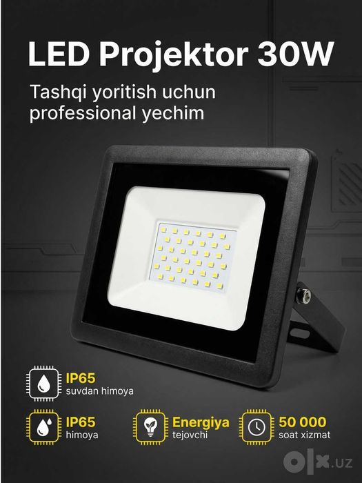 LED Projektor Beltoms 30W | Yorug' va tejamkor yoritish