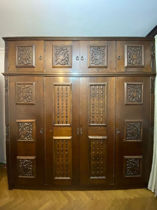 Vand pat și dulap din lemn masiv