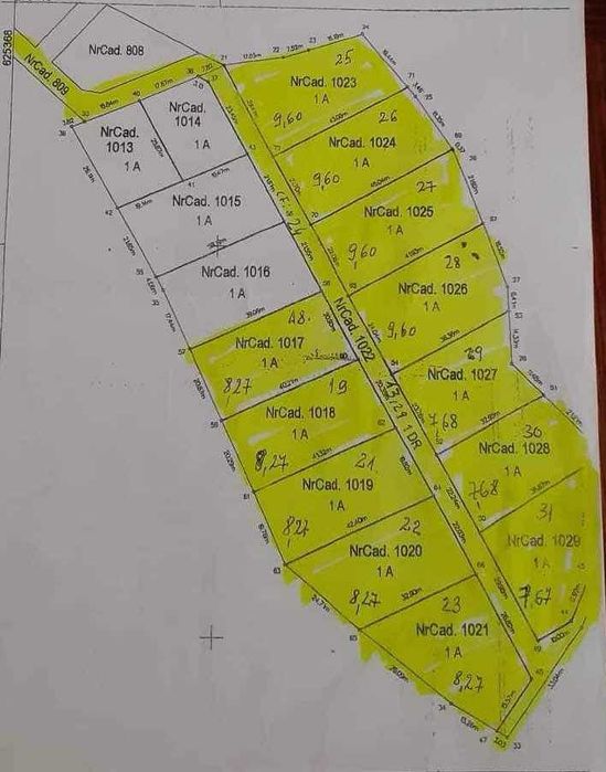 VÂND TEREN INTRAVILAN 1 hectar 8 ari — la 500 metri de Lacul Pescarului — parcelat în 12 parcele cu drum privat
