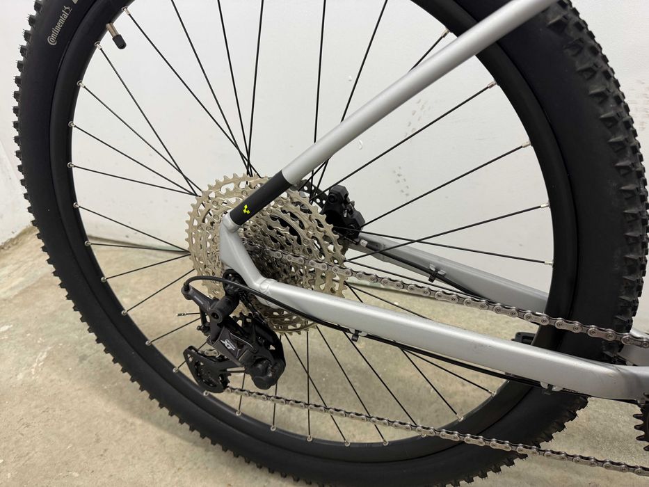 Bicicleta MTB Cube Attention SLX 2023 Silvergrey Lime marime L 20" Shimano 1x12 Furca RockShox Air