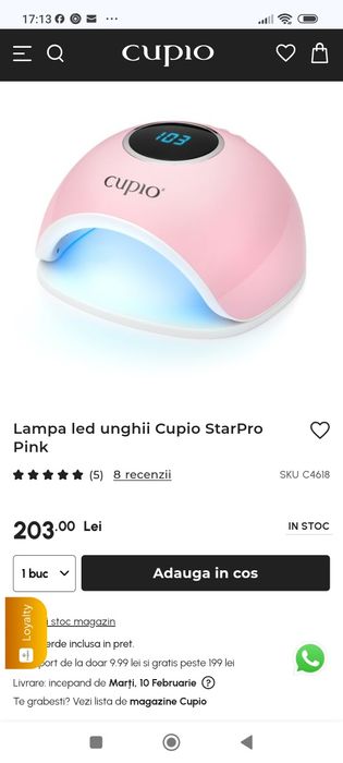 Lampa led unghii gel Cupio