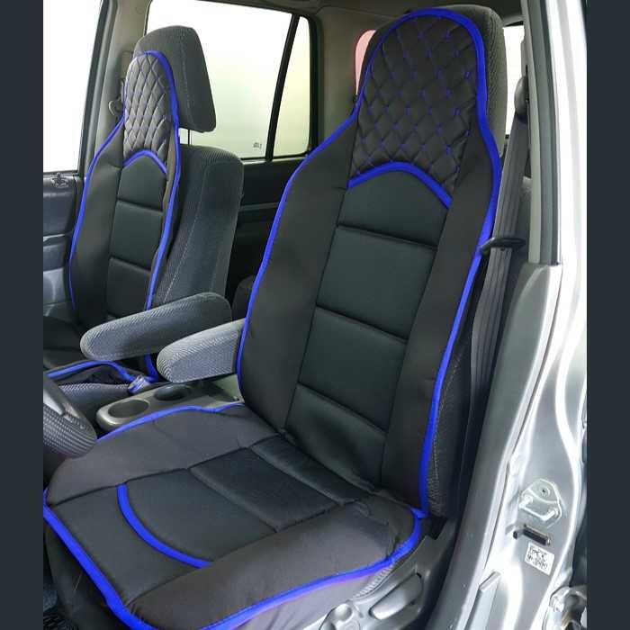 К-т универсални калъфи за седалки на МПС, 2бр в к-т, Черно със синьо