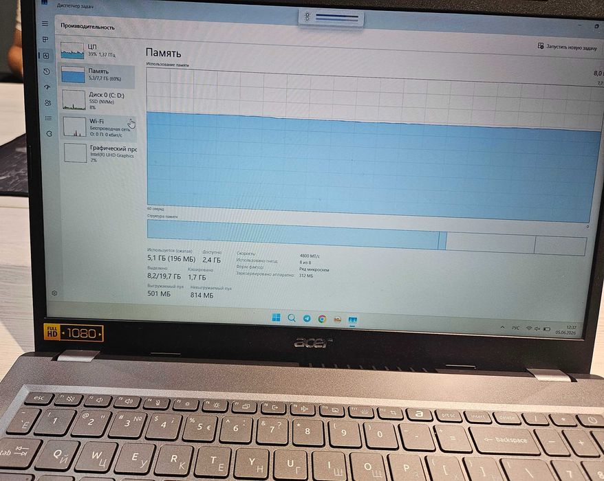 ACER ASPIRE 15 ssd 512 gb