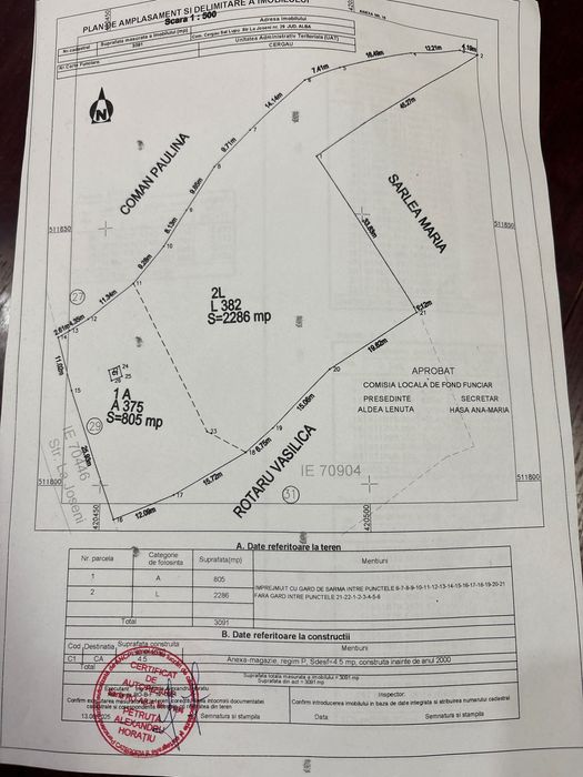Vand teren intravilan 3091mp, sat Lupu, comuna Cergau