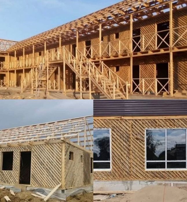 Лес, стропила, обрешётка, брус, доски