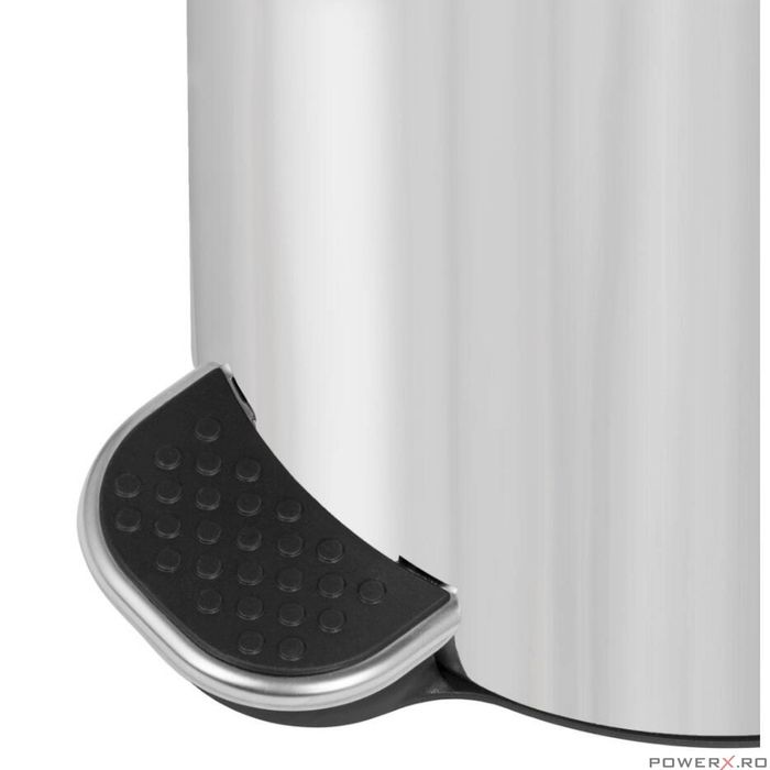 Cos de gunoi cu pedala, capacitate 5 litri, argintiu, PowerX