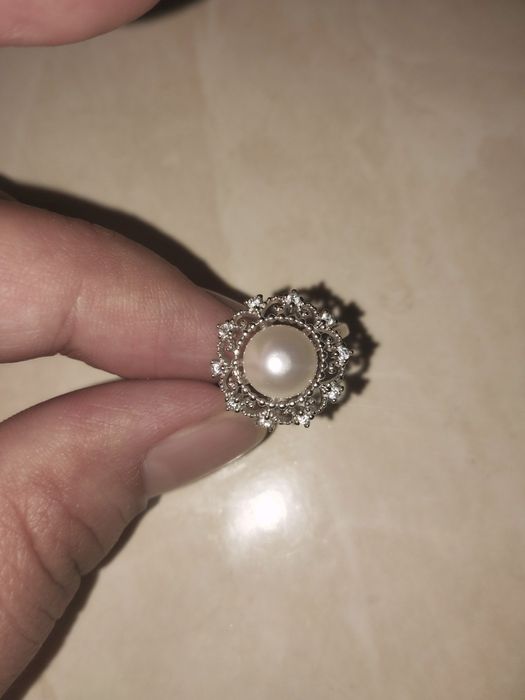 Кумуш узук жемчуг кузли